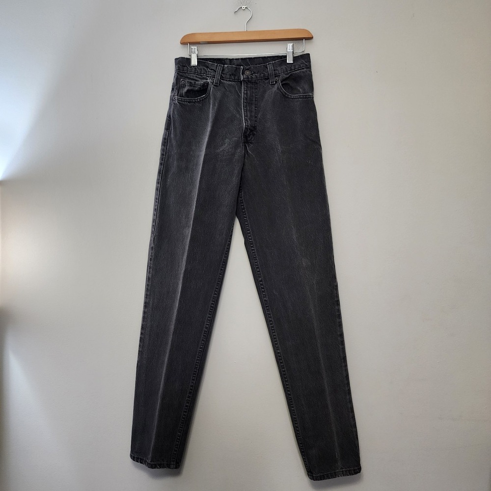 Vintage 90s Levis 550 Jeans 30x34 (29x33) Black Fade USA Denim Straight Relaxed